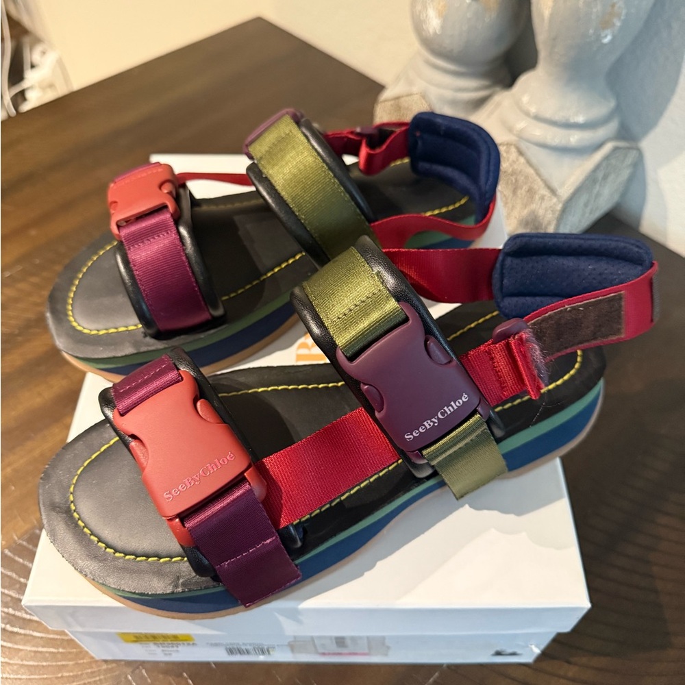 See By Chloe Red Fabri Ysee Sandals - Picture 7 of 8